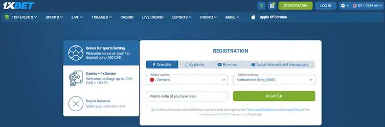 Pick a social network (Telegram, Google, X, or Apple ID) with an already registered account_1xbet
