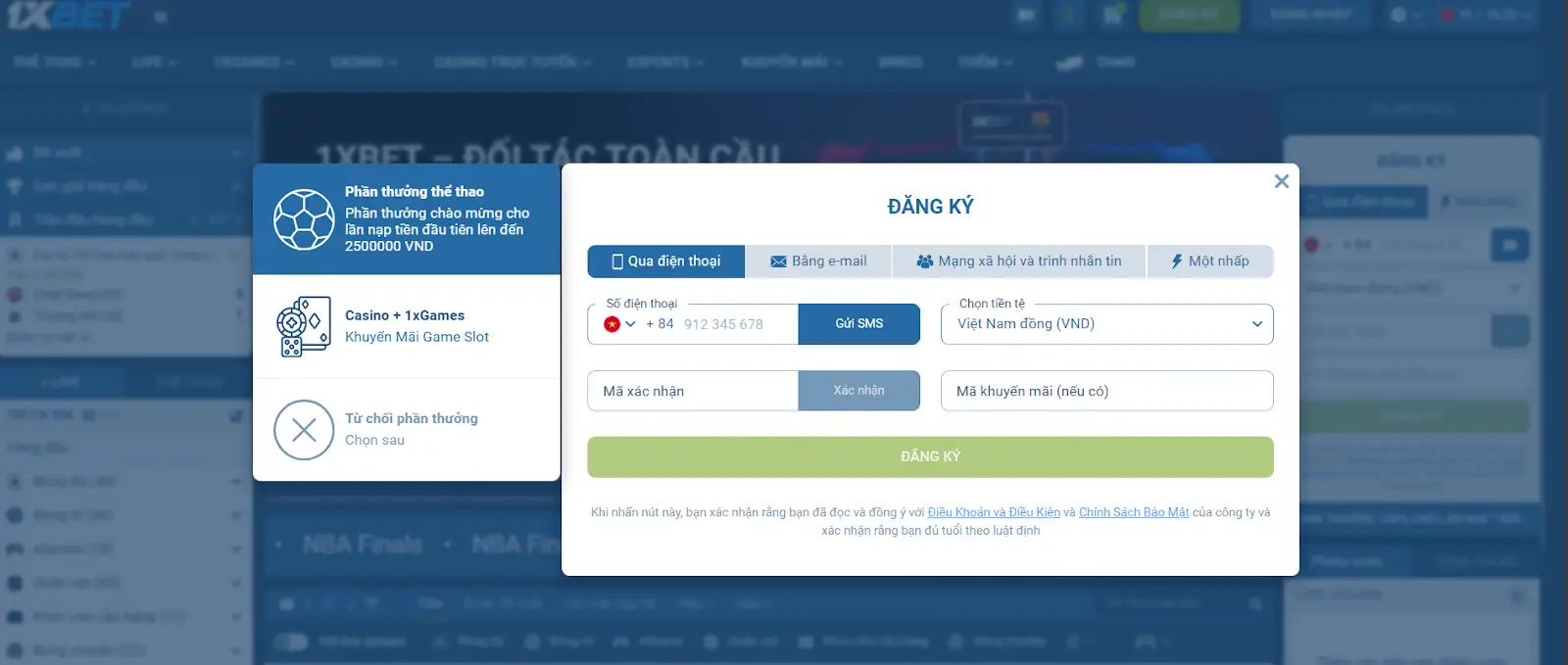 Làm sao Để Đăng ký Làm Người dùng Qua Link 1xbet
